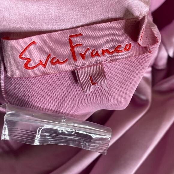 Eva Franco Cara Button Back Satin Top Rosewater Gathered Neck Women’s Large New - Picture 10 of 11
